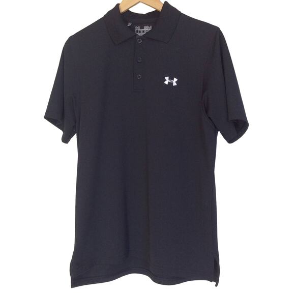 UA Black Heat Gear Golf Shirt Men’s Small - Picture 1 of 3